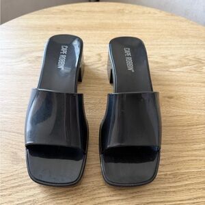 Cape Robbin Black Patent Slide Mules